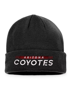Черная мужская вязаная шапка Arizona Coyotes Authentic Pro Rink с манжетами Fanatics