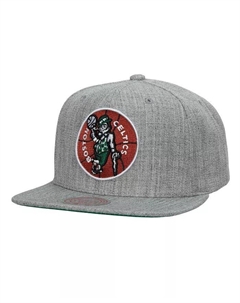 Мужская кепка Snapback Boston Celtics Hardwood Classics 2.0 цвета Хизер Серая Boston Celtics Mitchell and ness