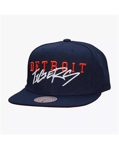 Мужская темно-синяя кепка Snapback с надписью Detroit Tigers Team, синий Mitchell and ness
