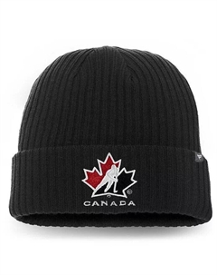 Мужская черная хоккейная вязаная шапка с манжетами и манжетами с логотипом Canada Core Primary, черный Fanatics