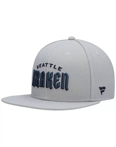 Мужская серая кепка Snapback с логотипом Seattle Kraken Wordmark Fanatics