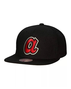Черная мужская шляпа Snapback Atlanta Braves Cooperstown Collection True Classics Mitchell and ness