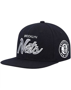 Мужская черная кепка Brooklyn Nets Hardwood Classics Script 2.0 Snapback Mitchell and ness