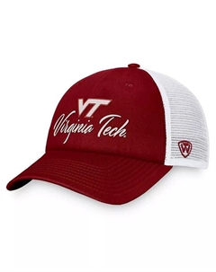 Женская бордово-белая регулируемая шляпа Virginia Tech Hokies Charm Trucker, красный Top of the world