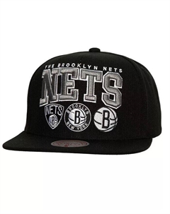 Мужская черная кепка Brooklyn Nets Champ Stack Snapback, черный Mitchell and ness