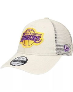 Мужская кремовая бейсболка Los Angeles Lakers Rough Edge Logo Trucker 9TWENTY Adjustable New era