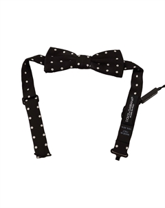 Элегантный черный шелковый галстук-бабочка в горошек Dolce&gabbana