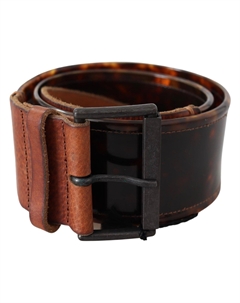 Элегантный темно-коричневый кожаный ремень с винтажной пряжкой Ermanno scervino