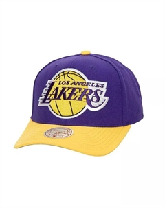 Мужская фиолетово-золотая кепка Los Angeles Lakers Soul XL Logo Pro Crown Snapback, фиолетовый Mitchell and ness