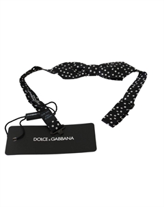 Элегантный черный шелковый галстук-бабочка в горошек Dolce&gabbana