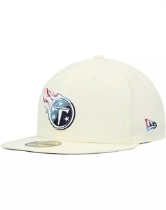 Мужская кремовая приталенная шляпа Tennessee Titans Chrome Color Dim 59FIFTY New era