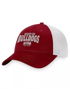Мужская бордово-белая кепка Snapback от команды Mississippi State Bulldogs Breakout Trucker Snapback, красный Top of the world
