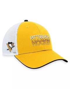 Мужская регулируемая кепка Pittsburgh Penguins Authentic Pro Rink Trucker золотого цвета, золотой Fanatics