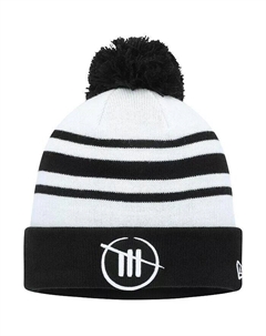 Мужская бело-черная вязаная шапка с манжетами и помпоном из коллекции Trackhouse Racing Team, белый New era