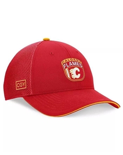 Мужская красная кепка Calgary Flames 2024 NHL Draft on Stage Trucker Adjustable Hat Fanatics