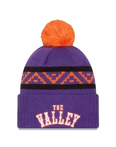 Мужская фиолетовая шапка Phoenix Suns 2024/25 City Edition с манжетой и помпоном New era