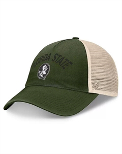 Мужская охотничья зеленая регулируемая шляпа семинолов штата Флорида OHT Military Appreciation Glory Trucker, зеленый Top of the world