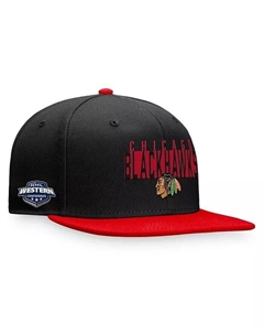 Мужская черно-красная шляпа Snapback Chicago Blackhawks Fundamental с цветными блоками, черный Fanatics