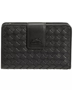 Женская коллекция Basket Weave, мини-кошелек-клатч с защитой RFID, черный Mancini