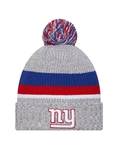 Шапка-манжета с помпоном для мальчиков и девочек цвета «Нью-Йорк Джайентс», серая, с узором «Нью-Йорк Джайентс» New era