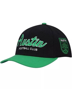 Мужская черная эластичная бейсболка Austin FC Team Script 2.0 Mitchell and ness