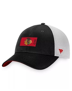 Мужская черно-белая кепка Chicago Blackhawks Authentic Pro Rink Trucker Snapback Fanatics