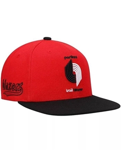 Мужская красно-черная кепка Portland Trail Blazers Hardwood Classics Snapback Mitchell and ness