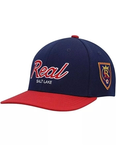 Мужская темно-синяя эластичная шляпа Snapback Real Salt Lake Team Script 2.0, синий Mitchell and ness