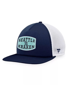 Мужская темно-синяя/белая кепка из пеноматериала Seattle Kraken с нашивкой спереди Trucker Snapback, синий Fanatics