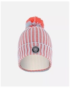 Вязаная шапка для девочки, цвет: голубой и коралловый - для малышей|ребенка Deux par deux