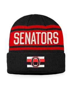 Мужская черно-красная вязаная шапка Ottawa Senators True Classic Retro с манжетами Fanatics