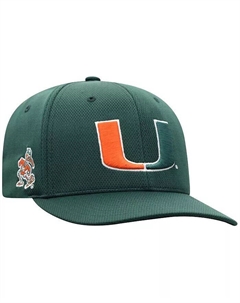 Мужская зеленая бейсболка Miami Hurricanes Reflex Logo Flex Top of the world
