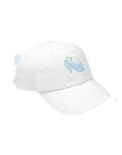 Бейсбольная кепка-бантик в виде стеклянной туфельки для девочек белого цвета Bits & bows