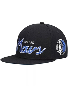 Мужская черная кепка Snapback Dallas Mavericks Hardwood Classics Script 2.0 Mitchell and ness