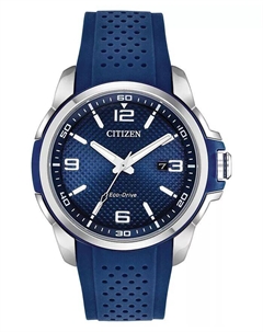 Мужские часы Drive From Eco-Drive, синий полиуретановый ремешок, 45 мм Citizen