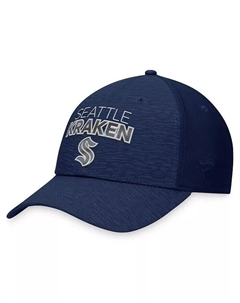Мужская темно-синяя кепка Seattle Kraken Authentic Pro Road Stack Logo Flex Fanatics