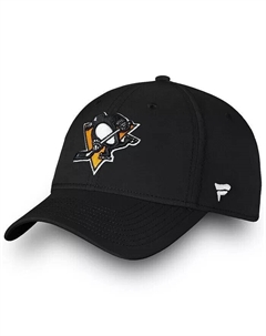 Черная мужская гибкая кепка с логотипом Pittsburgh Penguins Core Primary, черный Fanatics