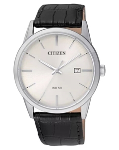 Мужские кварцевые часы с черным кожаным ремешком 39 мм BI5000-01A Citizen