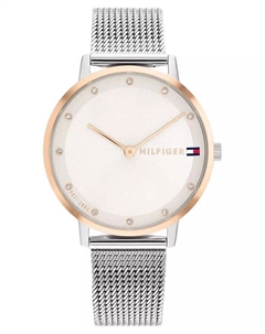Женские двустрелочные часы из нержавеющей стали серебристого цвета, 34 мм Tommy hilfiger