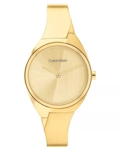 Женские часы-браслет из нержавеющей стали с золотистым браслетом и двумя стрелками, 30 мм Calvin klein