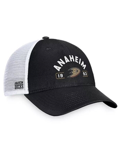 Мужская черно-белая регулируемая кепка Anaheim Ducks Free Kick Trucker Fanatics