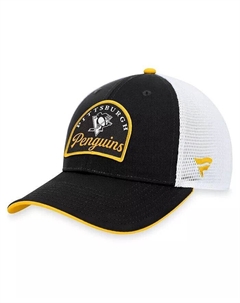 Мужская черно-белая регулируемая кепка Pittsburgh Penguins Fundamental, черный Fanatics