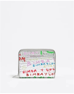 Женская визитница с гравировкой под крокодила, серебряный Bimba y lola