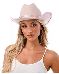Женская ковбойская шляпа с короткими полями и атласной отделкой, розовый Marcus adler