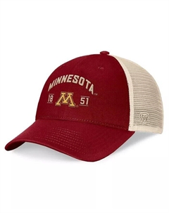 Мужская бордовая регулируемая кепка Minnesota Golden Gophers Heritage Waylon Trucker, красный Top of the world