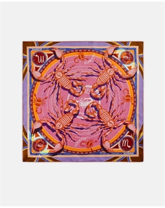 Эксклюзивный шарф из чистого шелка со знаками зодиака, розовый Codello