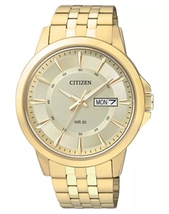 Мужские золотистые часы-браслет из нержавеющей стали 41 мм BF2013-56P Citizen