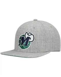 Мужская серая кепка Snapback Dallas Mavericks Hardwood Classics Team 2.0 с меланжевым отливом Mitchell and ness