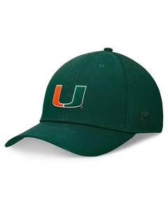 Мужская зеленая кепка Miami Hurricanes Spacer Flex Top of the world