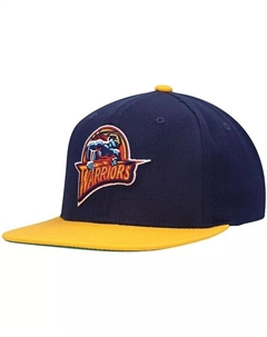 Мужская темно-синяя, золотая кепка Golden State Warriors Hardwood Classics Team Two-Tone 2.0 Snapback Mitchell and ness